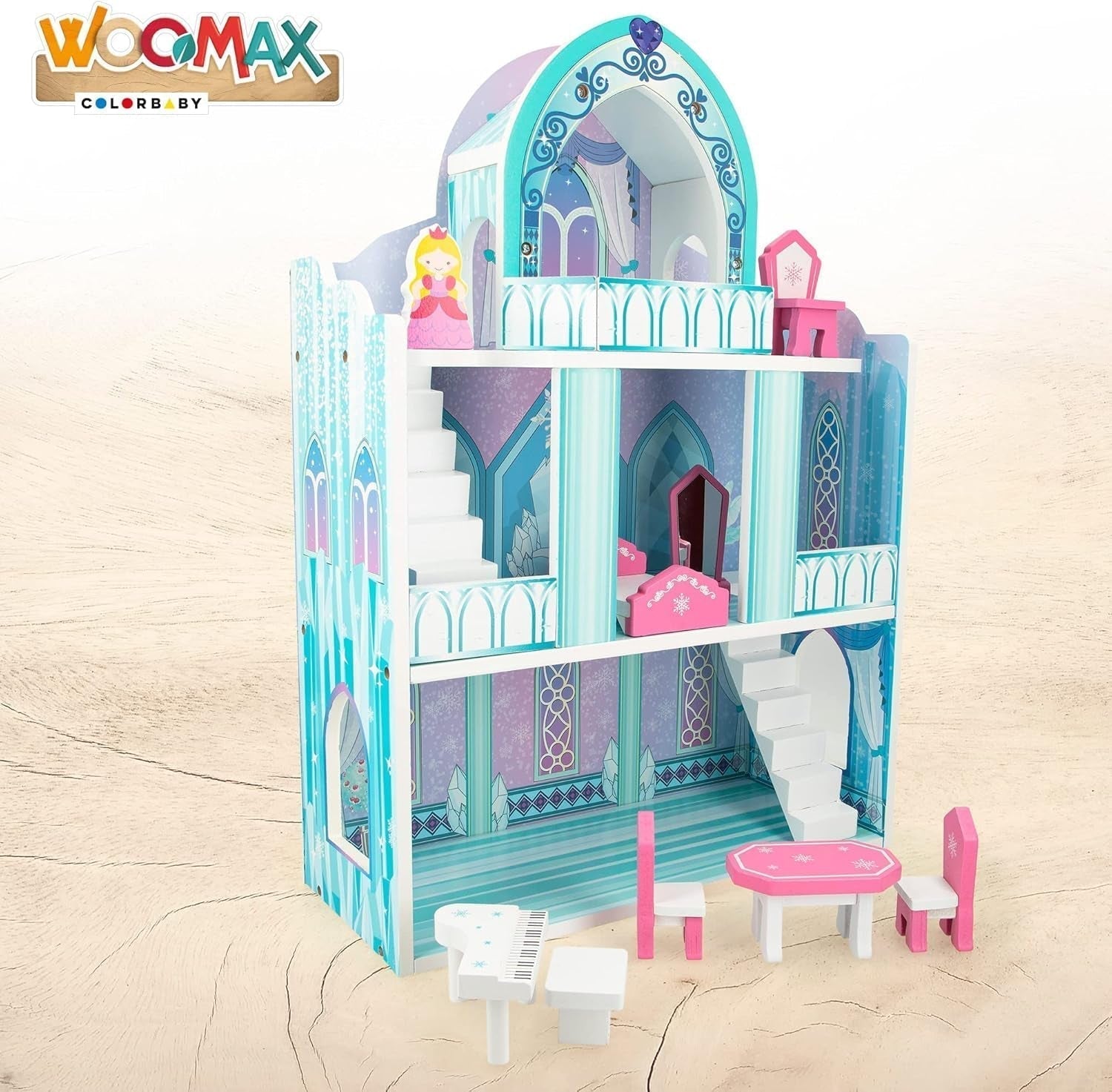 Colorbaby WOOMAX 49314 - Cerradura de madera 37 X 15 X 53,5 Cm +3A Casas de Muñecas Naty Shop