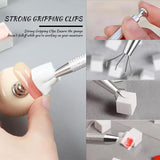 Eiito 100 Stück Weiche Nagelschwämme Für Ombre, Mit 2 Greifstift, Aura-Maniküre-Nailkunst-Werkzeuge (Plata + Oro)