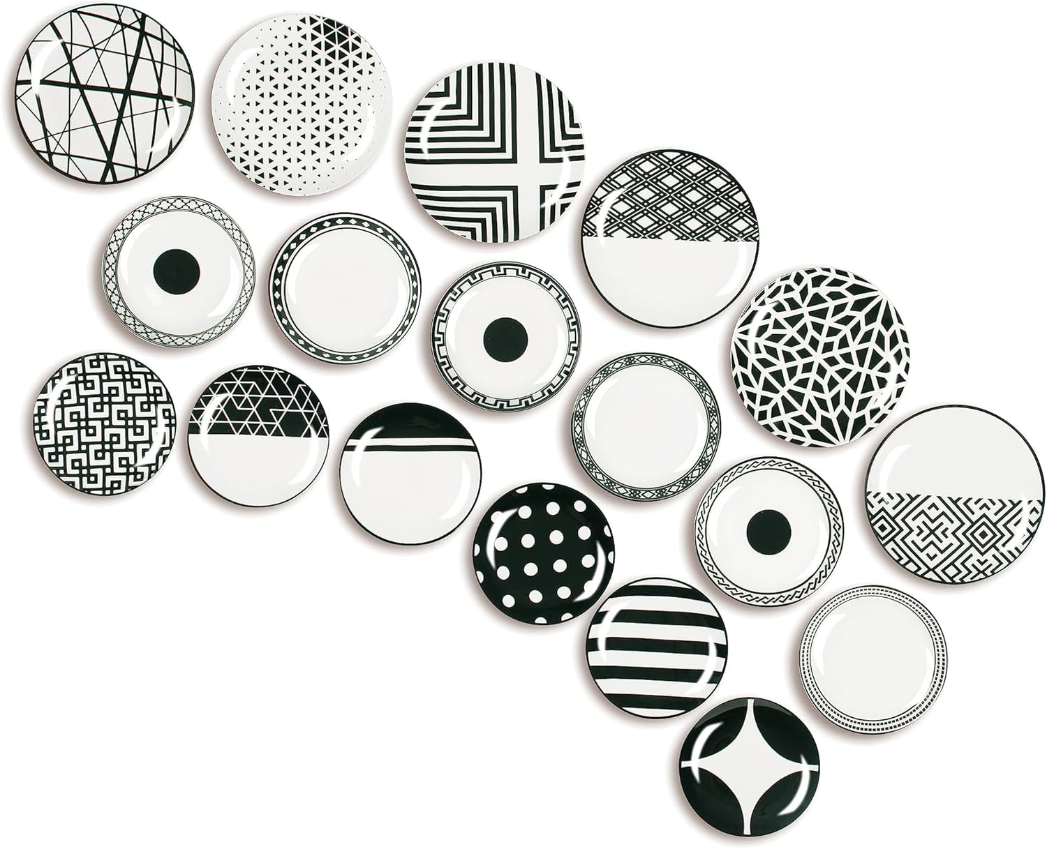 Excelsa Emily vajilla de porcelana, blanco/negro, 18 piezas