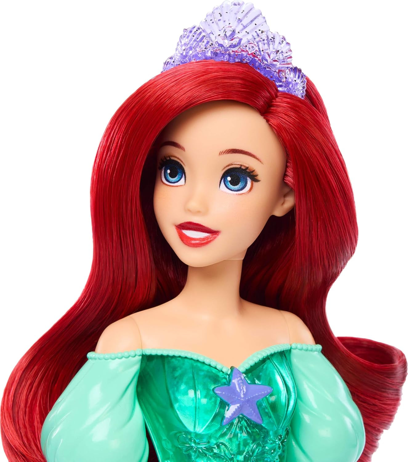 Mattel Disney Princess Ariel Doll, cabello largo, posicionable, zapatos y diadema desmontables, regalos de Disney, juguete para edades de 3 años en adelante, HLW10