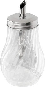 FMprofessional Dispensador de azúcar FLEURETTE 280ml, recipiente de vidrio, recipiente para dosificar fácilmente, recipiente para varias ocasiones, recipiente de alta calidad (color: plateado), cantidad: 1 pieza