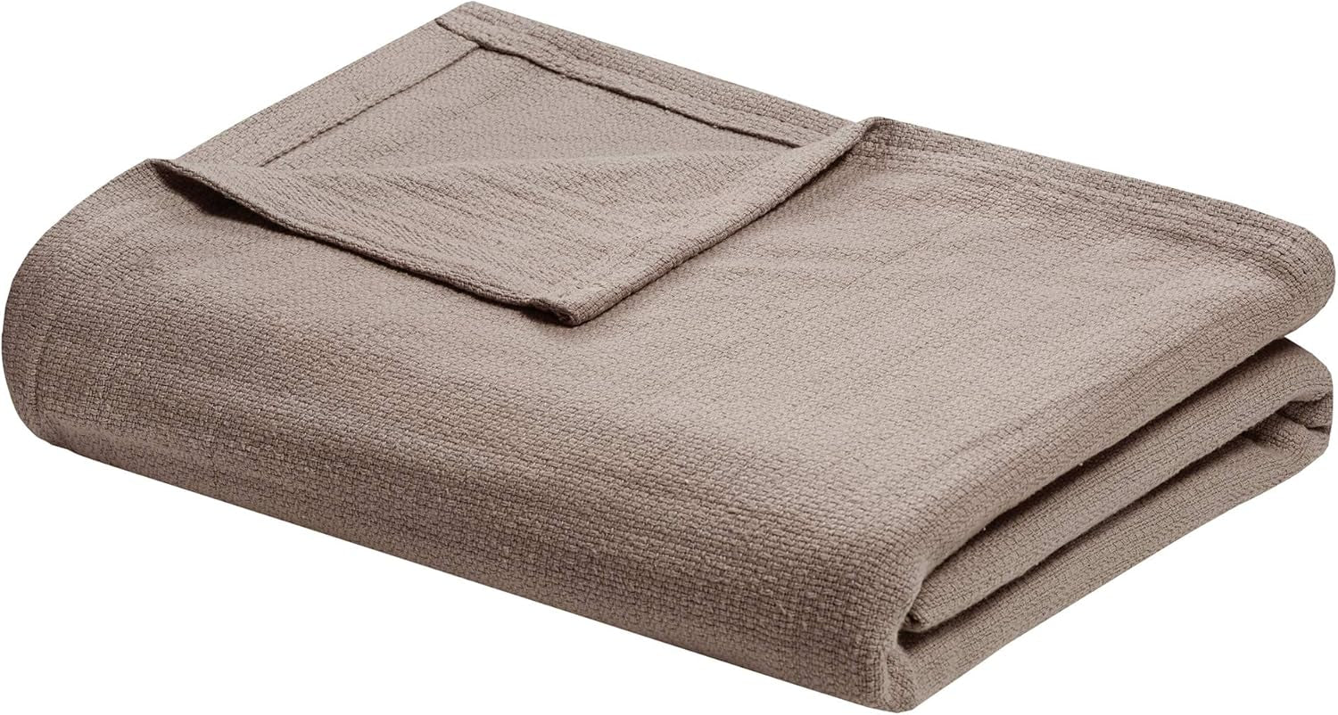 Madison Park Freshspun Wicker Twin Manta de algodón gris Camas y edredones Madison Park Khaki Twin