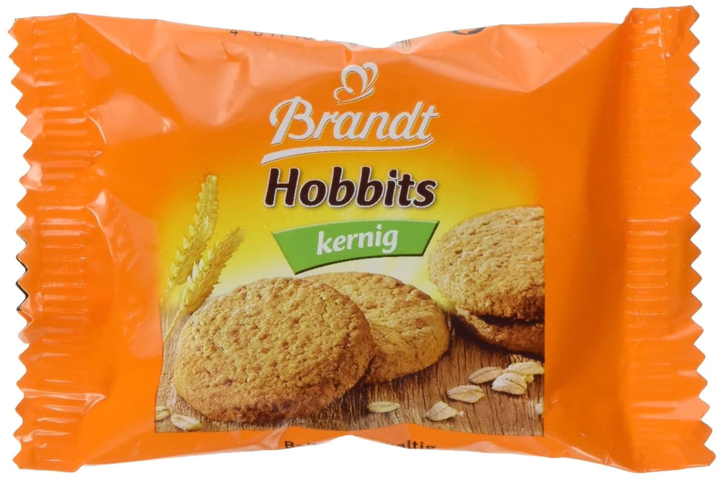 Brandt Hobbits Crunchy - Paquete de 2 - Caja de catering de 60 paquetes - Galletas integrales de avena con alto contenido de fibra (60 x 22,8 g)