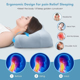Royalisneeo Almohada de belleza para dolores de espalda, estómago y costados Almohada para el dolor de cuello y hombros Almohada de espuma viscoelástica antiarrugas y antienvejecimiento Azul (estándar) Almohadas ortopédicas cervicales Naty Shop