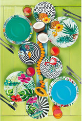 Excelsa Tropical Chic Juego de platos, 18 piezas, Porzellan, mehrfarbig