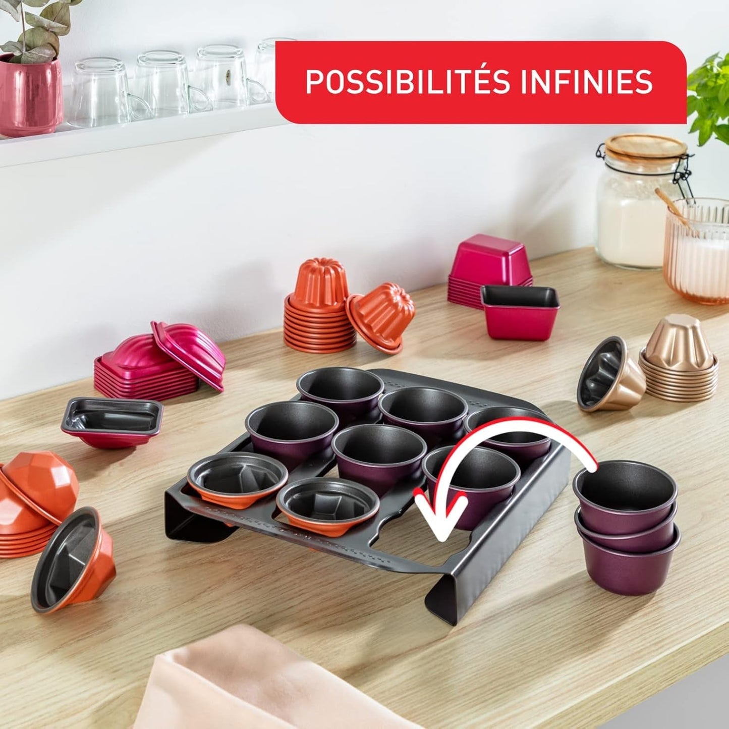Tefal Creabake J3089304 3 Stück Brioche-Backform Antihaft-Beschichtung, Leicht Entnehmbar, Stapelbar, Einfache Austellung, Backform Moldes y bandejas para hornear Naty Shop