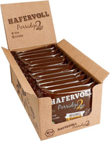 Hafervoll Porridge2go Mantequilla de maní y nueces, 13 barras x 55 g - Snack vegano, orgánico, sin gluten, sin azúcares añadidos, con avena, dátiles y caramelo de quinua