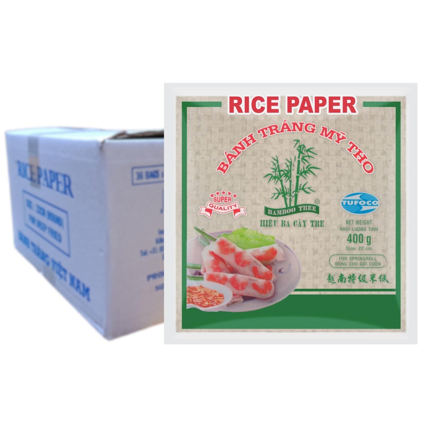 ARBOL DE BAMBÚ - Papel de arroz 22 cm. (Rollitos de verano) - 1 x 400 g