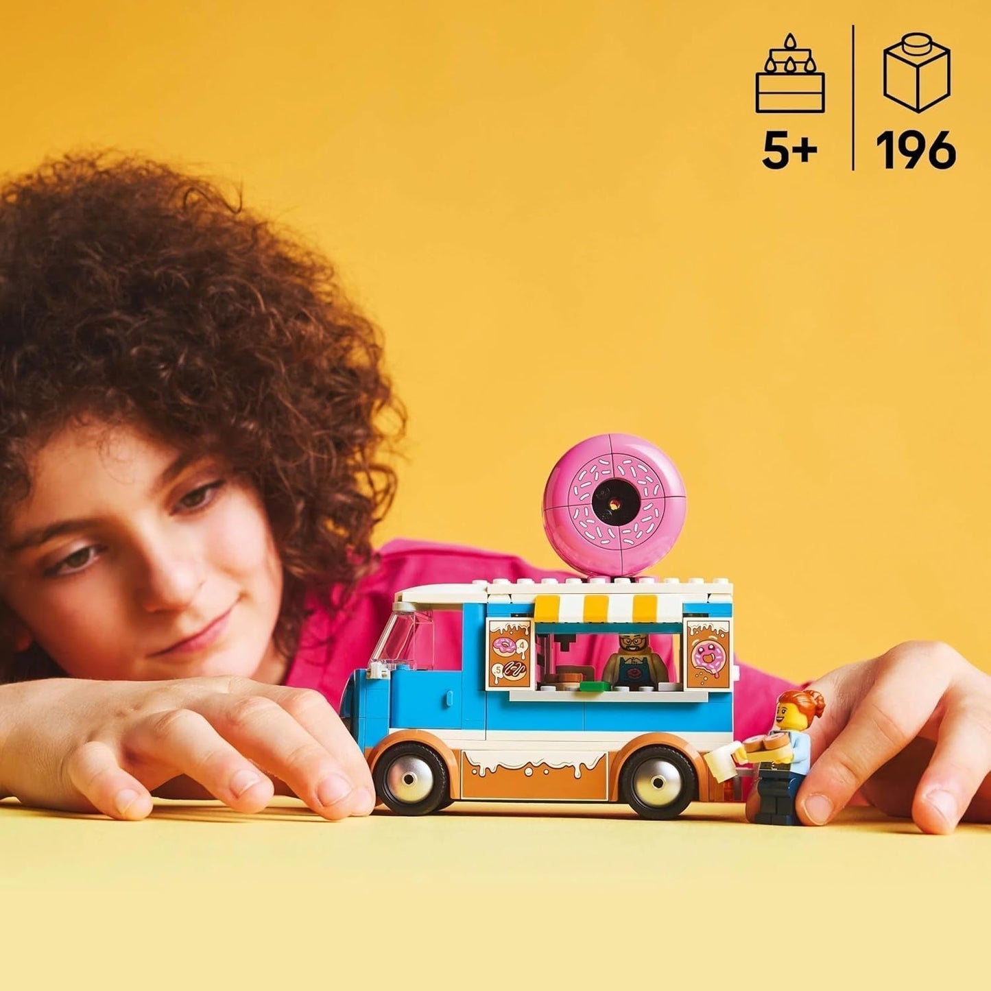 LEGO City Donut Truck - Camión de comida de juguete con 2 minifiguras de policías - Juguete de construcción para niños y niñas a partir de 5 años - Idea de regalo de cumpleaños y vacaciones 60452 Juegos de construcción Besuche den LEGO-Store