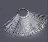 50 anillos de punta para decoración de uñas, placas transparentes de color, varillas para anillos de exhibición de esmalte de uñas, práctica de salón de uñas, exhibición de puntas de uñas para exhibición y práctica de arte de uñas DIY