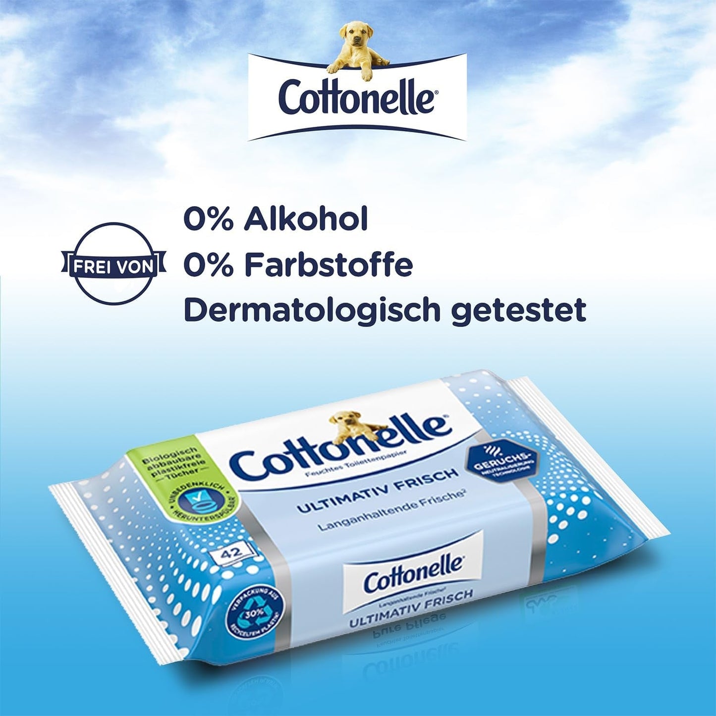 Toallitas húmedas, Ultimate Fresh, 12 x 42 toallitas, tecnología Deodycylx, respetuosas con la piel, sin alcohol ni colorantes, sensibles, biodegradables