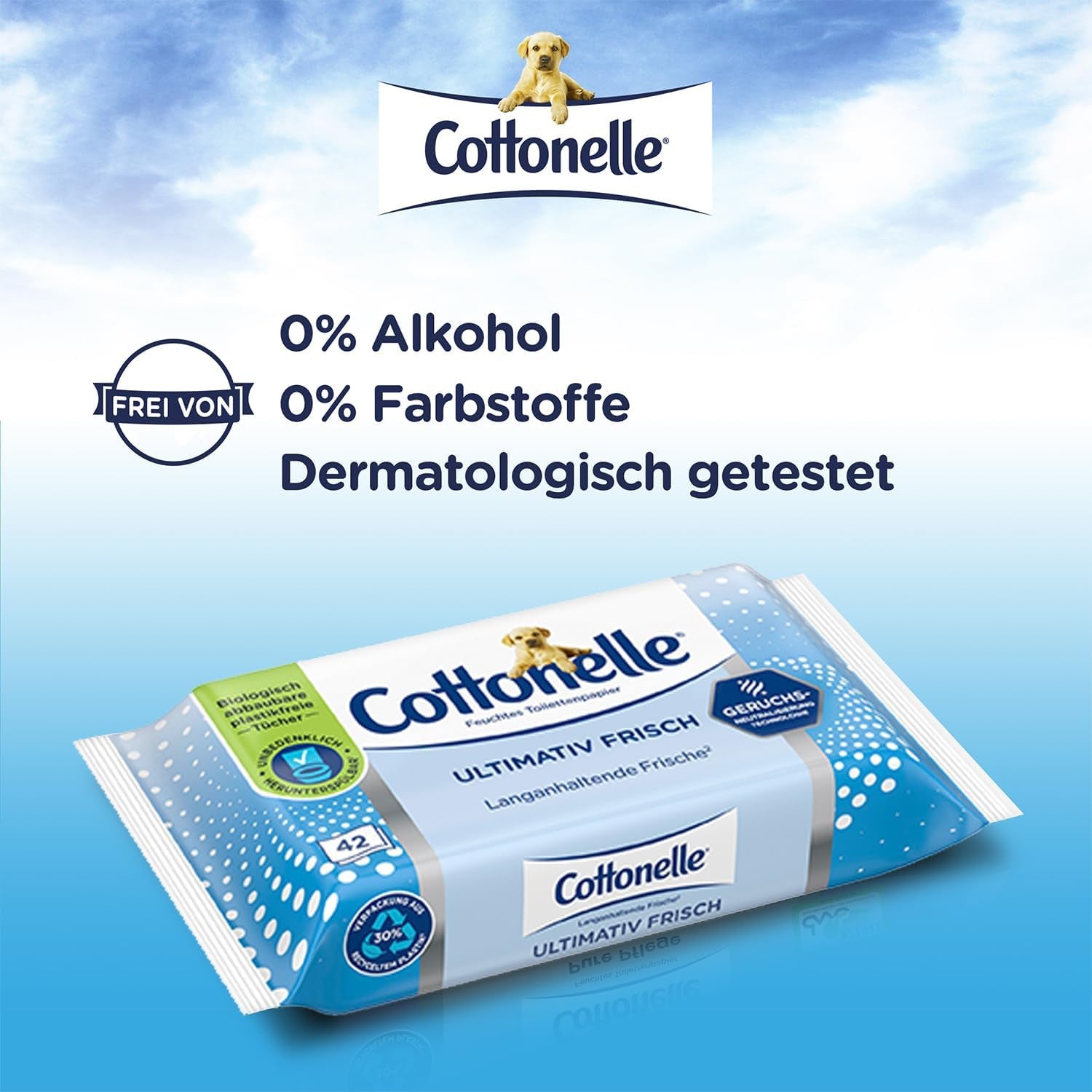 Toallitas húmedas, Ultimate Fresh, 12 x 42 toallitas, tecnología Deodycylx, respetuosas con la piel, sin alcohol ni colorantes, sensibles, biodegradables