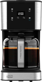 Espresso con filtro Cecotec Coffee 66 Drop and Touch, potencia 950 W, 1,5 L, 12 tazas, pantalla táctil, jarra de cristal, temporizador 24 horas, 6 interruptores, filtro de malla reutilizable
