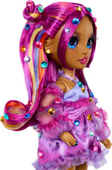 Rainbow High Be Dazzling - Noemie Violette - Muñeca de moda lila de 28 cm con herramienta de decoración, piedras preciosas brillantes y accesorios de peinado
