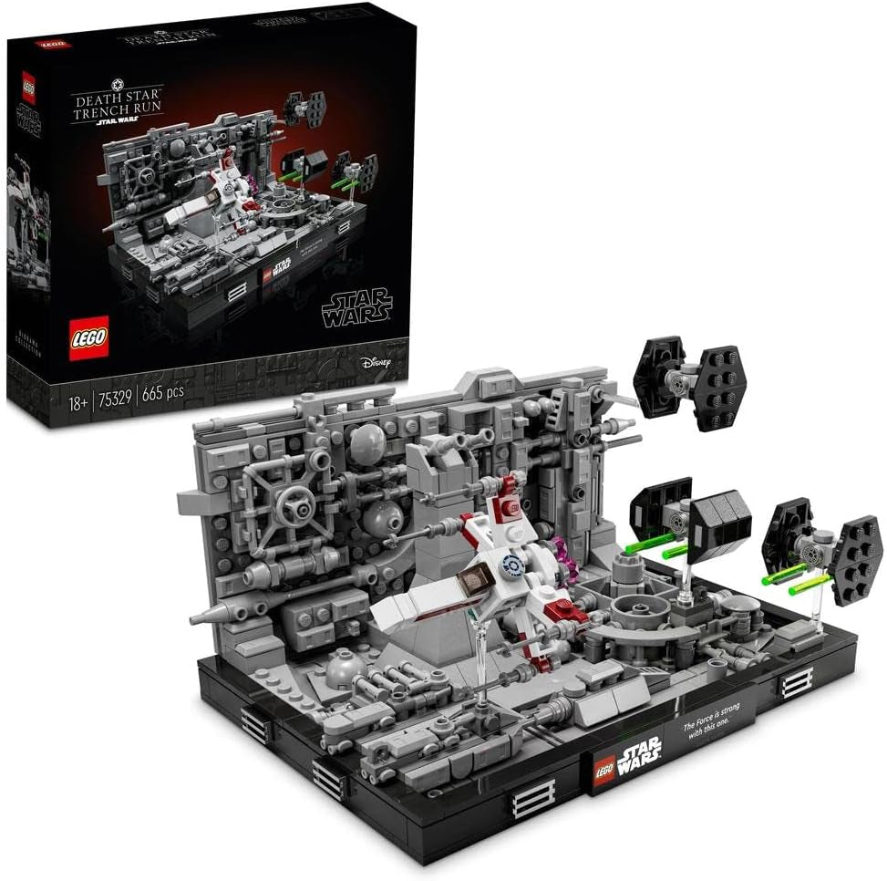 LEGO 75329 Star Wars Death Star Trench Run Diorama Set Luke Skywalker's X-Wing Kit de modelo para adultos Una nueva esperanza Mercancía para fans Decoración de habitaciones Regalo Juegos de construcción Besuche den LEGO-Store Single