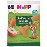 HiPP Bio Knusper Stangen Apple Karotte (7 x 30 g), Babysnack ab 8. Monat, Süße nur aus Früchten und Gemüse, sin gluten, en la mejor calidad biológica