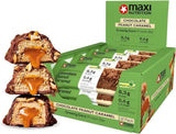 MaxiNutrition Barrita proteica vegana cremosa con chocolate, cacahuetes y caramelo 12x45g - barrita proteica vegana, 18% de proteína, 8,3 g por barrita, bajo contenido en azúcar (0,9 g), sin azúcar añadido, sin aromas artificiales