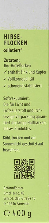 Hirse-Flocken Bio, Pack 6Er (6 X 400 G) Cereales Naty Shop