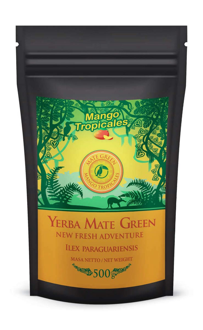 Juego de Té Yerba Mate ● Té Mate Mango Tropicales 500G ● Juego de Té Mate 4X25G ● Té Mate con Frutas ● Té Yerba Mate con Mango, Piña, Limón