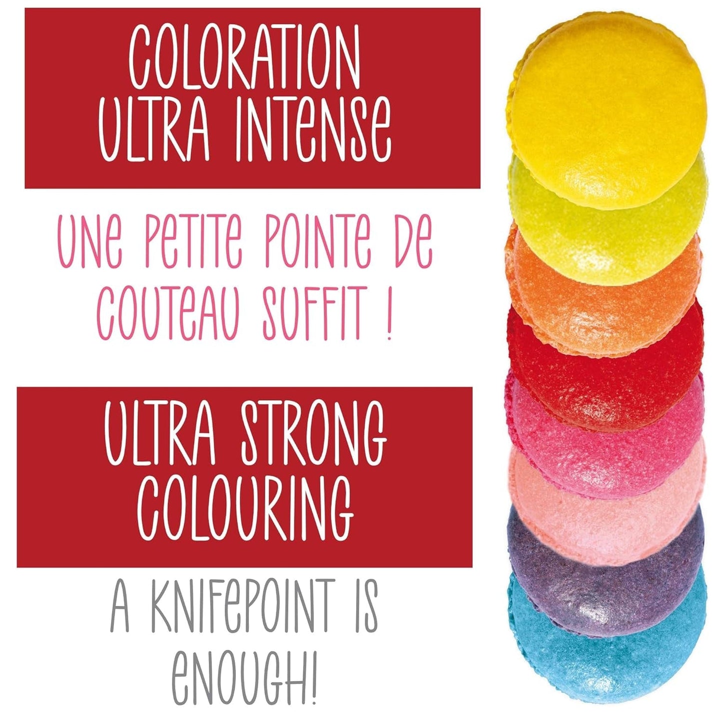 Scrapcooking - Juego de 9 colorantes alimentarios en polvo - Azul, Amarillo, Rosa, Púrpura, Naranja, Verde lima, Rojo, Rosa empolvado, Negro - Colorante en polvo comestible para tartas, muffins, macarons - 4270