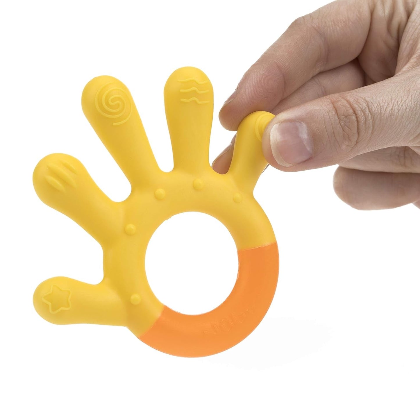 Nuby - Anillos de dentición de 3 etapas - 3 anillos de dentición para estimulación de las encías y alivio del dolor de la dentición - Juguete para la dentición del bebé - Sin BPA - 3+ meses