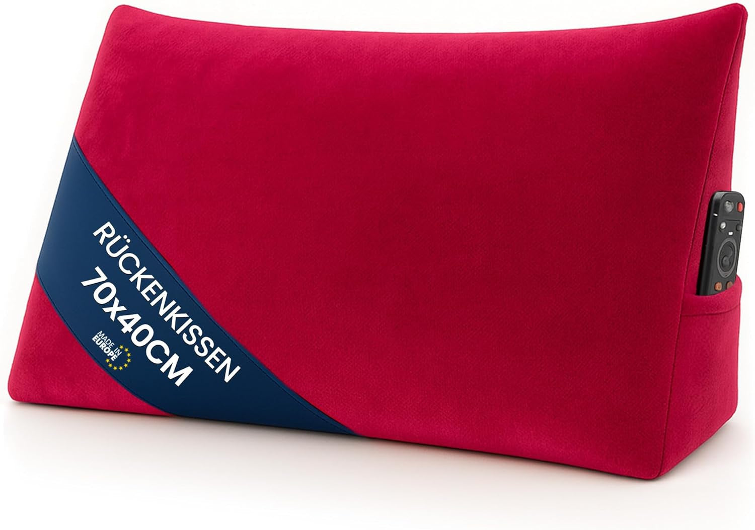Almohada de plumas, cojín de respaldo, almohada de terciopelo, ancho 70 cm - almohada de lectura para cama, sofá y sofá, almohada de sofá grande, almohada de pared, almohada de sofá, almohada de lectura, almohada de respaldo, gris claro
