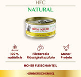 Almo Nature HFC Comida húmeda natural para gatos - muslos de pollo, paquete de 24 (24 x 70 g)