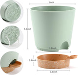 Macetas 6 Piezas Macetero con autorriego de 12,7 cm Macetero de Alto Drenaje para Interiores y Exteriores con Bandeja de depósito y Borde de Riego Macetero de jardín