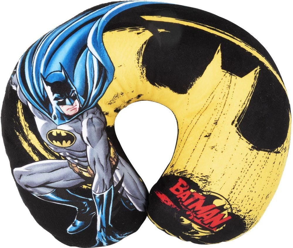 DC Comics Suave Batman Coche Viaje Cuello Cojín Seguridad Infantil Comodidad Superhéroe Bat Man, Cuscino Da Viaggio Auto, Azul Claro, Talla única Almohadas de viaje Naty Shop Título predeterminado