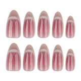 Moonglow Uñas Postizas Magnéticas Cortas, Rosa Almendra Rojo Degradado Brillo Ojo de Gato con Pegamento, Rosa Rojo Ombre Brillo Fototerapia Uñas Artificiales para Mujeres y Niñas