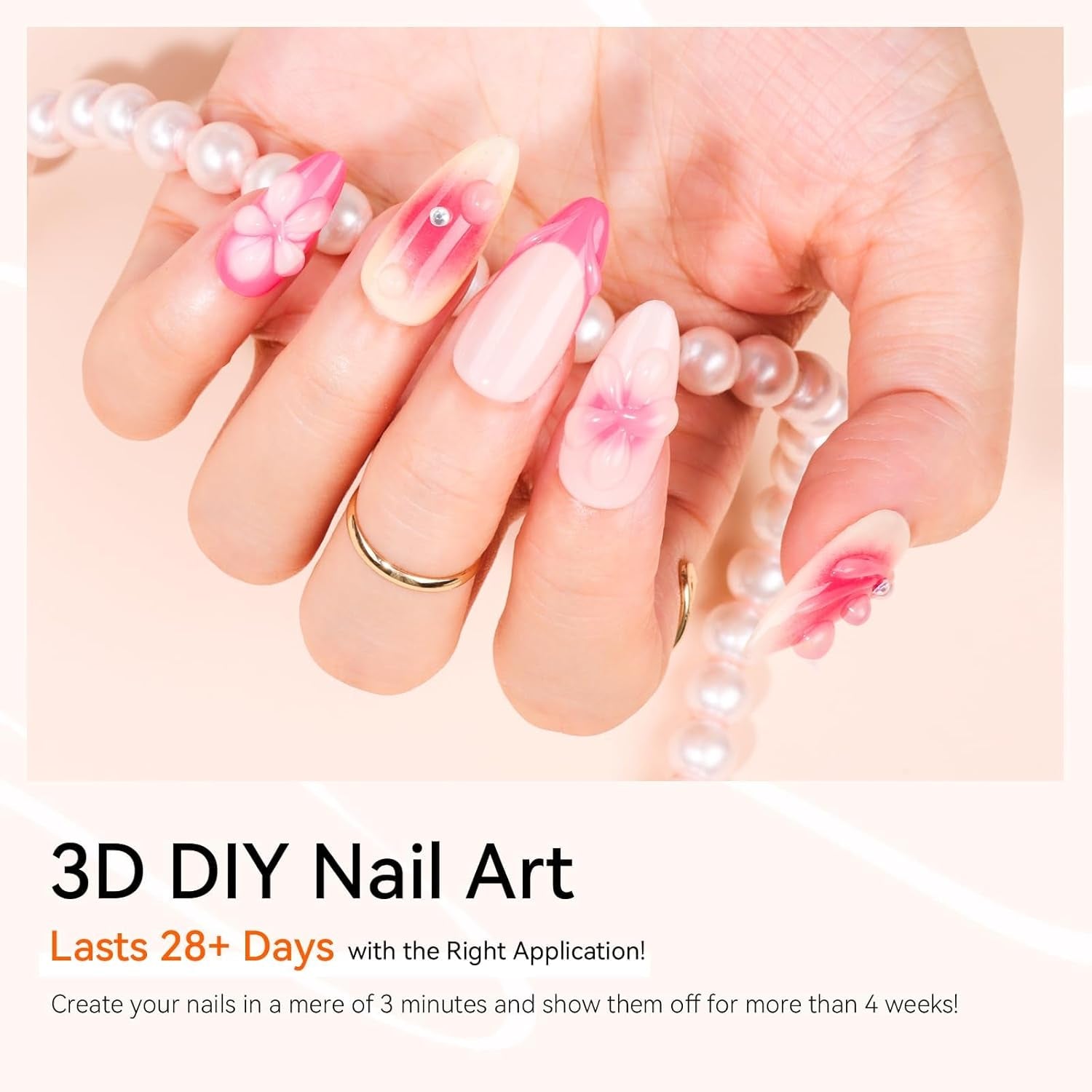 Makartt 3D Nail Art Gel - Gel de pegamento de diamantes de imitación 15G para llaveros de uñas, gel multifuncional para escultura de uñas para diseño de uñas DIY, escultura de uñas modelado de uñas en casa (transparente)