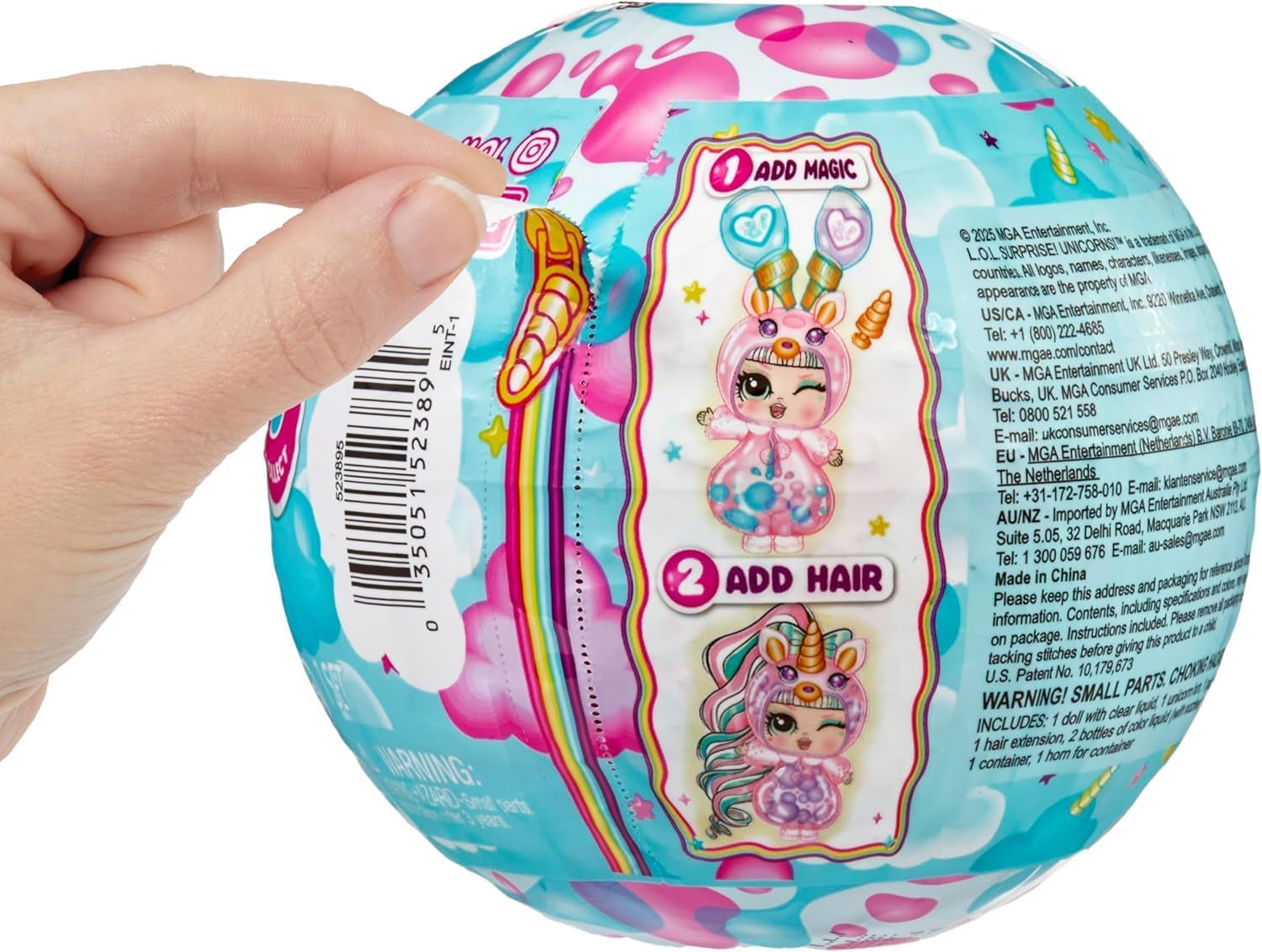 Jajaja ¡Sorpresa! Unicorns Tots: incluye 1 muñeco con cuerpo transparente y efecto lámpara de lava, empaque blindado, 8 muñecos coleccionables con 2 mezclas de colores, para edades de 4 años en adelante