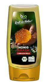 Biozentrale Miel de acacia biológica | 350 g Miel ecológica de flores de acacia blanca | Ideal para untar Miel orgánica para té | Alternativa a la miel en forma de panal (paquete de 2)