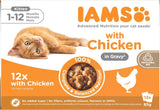 IAMS Delights Kitten Nassfutter - Multipack Katzenfutter mit Hunn in Sauce, Futter de alta calidad para niños pequeños de 1 a 12 meses, 12 x 85 g