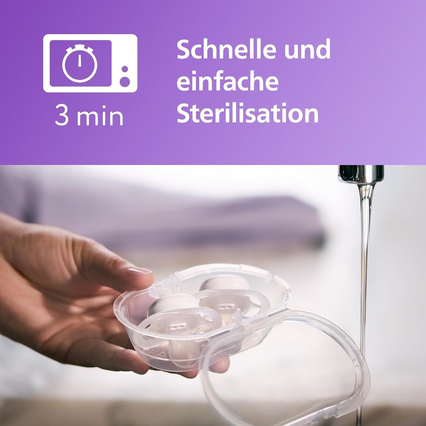 Philips AVENT Chupete nocturno Ultra Start, Chupete ortodóntico para recién nacidos, Brilla en la oscuridad, Sin BPA, con contenedor de esterilización, Paquete doble, Luna, Estrella, SCF075/07