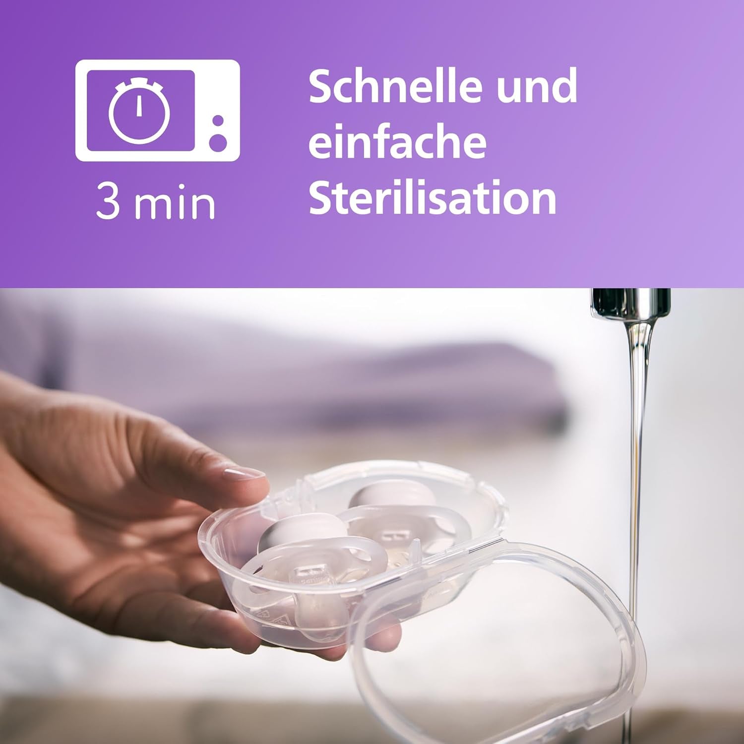 Philips AVENT Chupete nocturno Ultra Start, Chupete ortodóntico para recién nacidos, Brilla en la oscuridad, Sin BPA, con contenedor de esterilización, Paquete doble, Luna, Estrella, SCF075/07