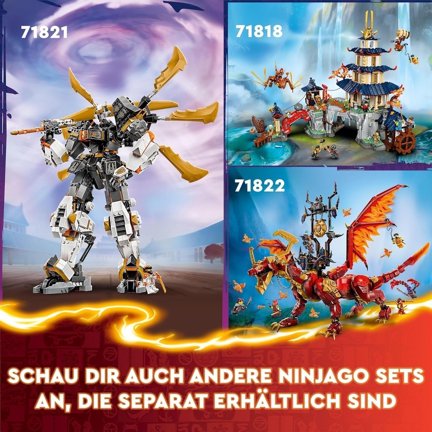 LEGO NINJAGO Tournament Arena Adventure Juguete para niños Juego Ninja con colección de 6 minifiguras Set de construcción Regalo de cumpleaños para niños y niñas de 7 años 71818 Juegos de construcción Besuche den LEGO-Store