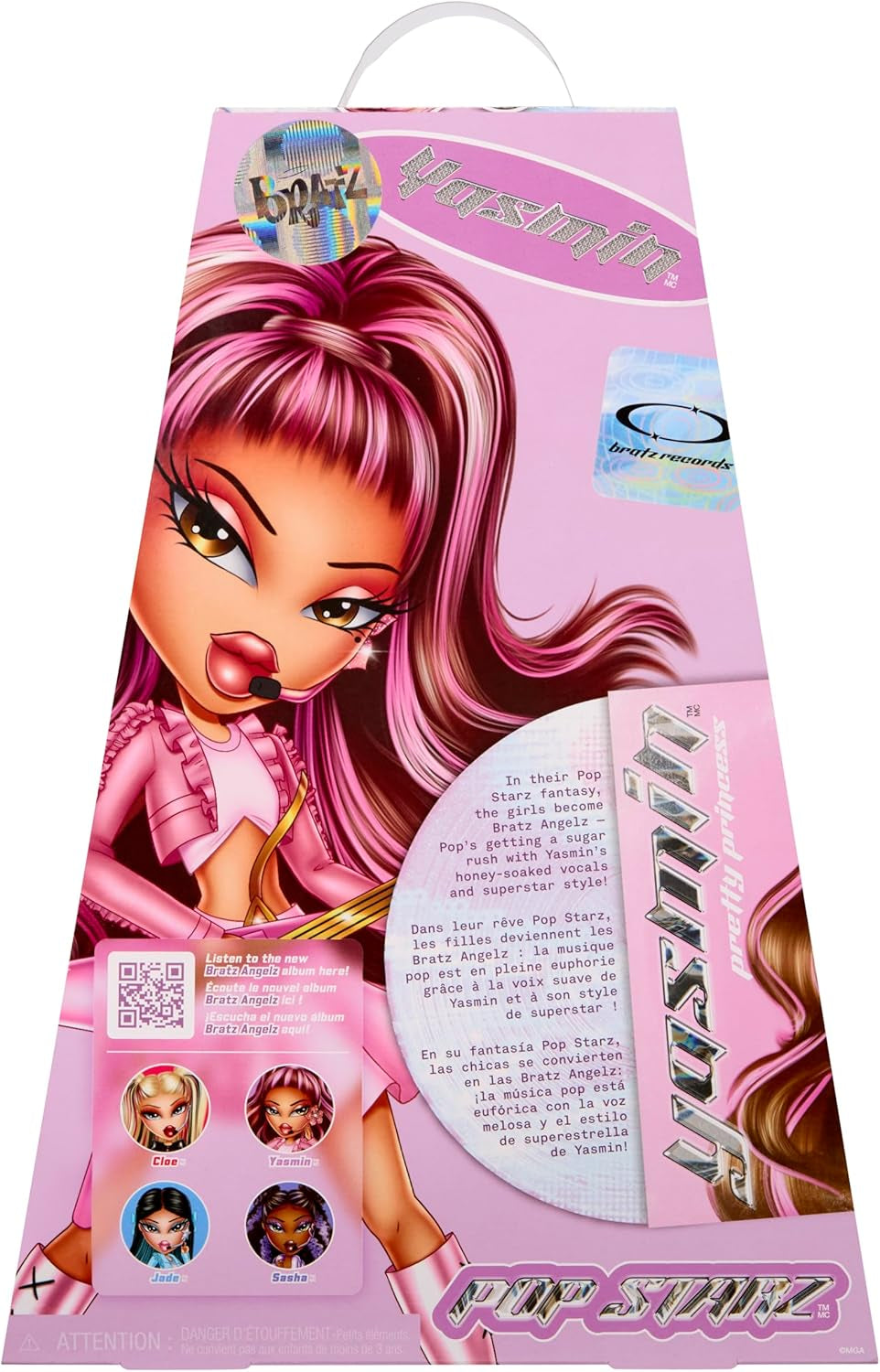 BRATZ Pop Starz Yasmin – Muñeca de moda con amuleto coleccionable, atuendo y accesorios musicales
