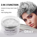 Color de cabello temporal, tono de cabello para peinar para hombres y mujeres, pomada natural para el cabello, cera para teñir el cabello para fiestas, cosplay y Halloween, 4.23 oz (gris plateado) Naty Shop Hair Dye