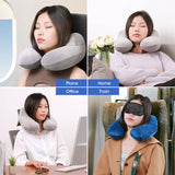 Gofodsil Almohada Inflable para el Cuello para Aviones Camping Trenes y Coches con Tapones para los Oídos Almohada de Viaje Portátil Almohada Inflable para el Cuello de Avión Juego de 2 Almohadas Ortopédicas Cervicales Naty Shop