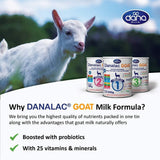 Danalac (paquete de 1) Fórmula avanzada de leche de cabra para el crecimiento 800 g de leche en polvo para bebés etapa 3 para niños pequeños y bebés de 1 a 3 años