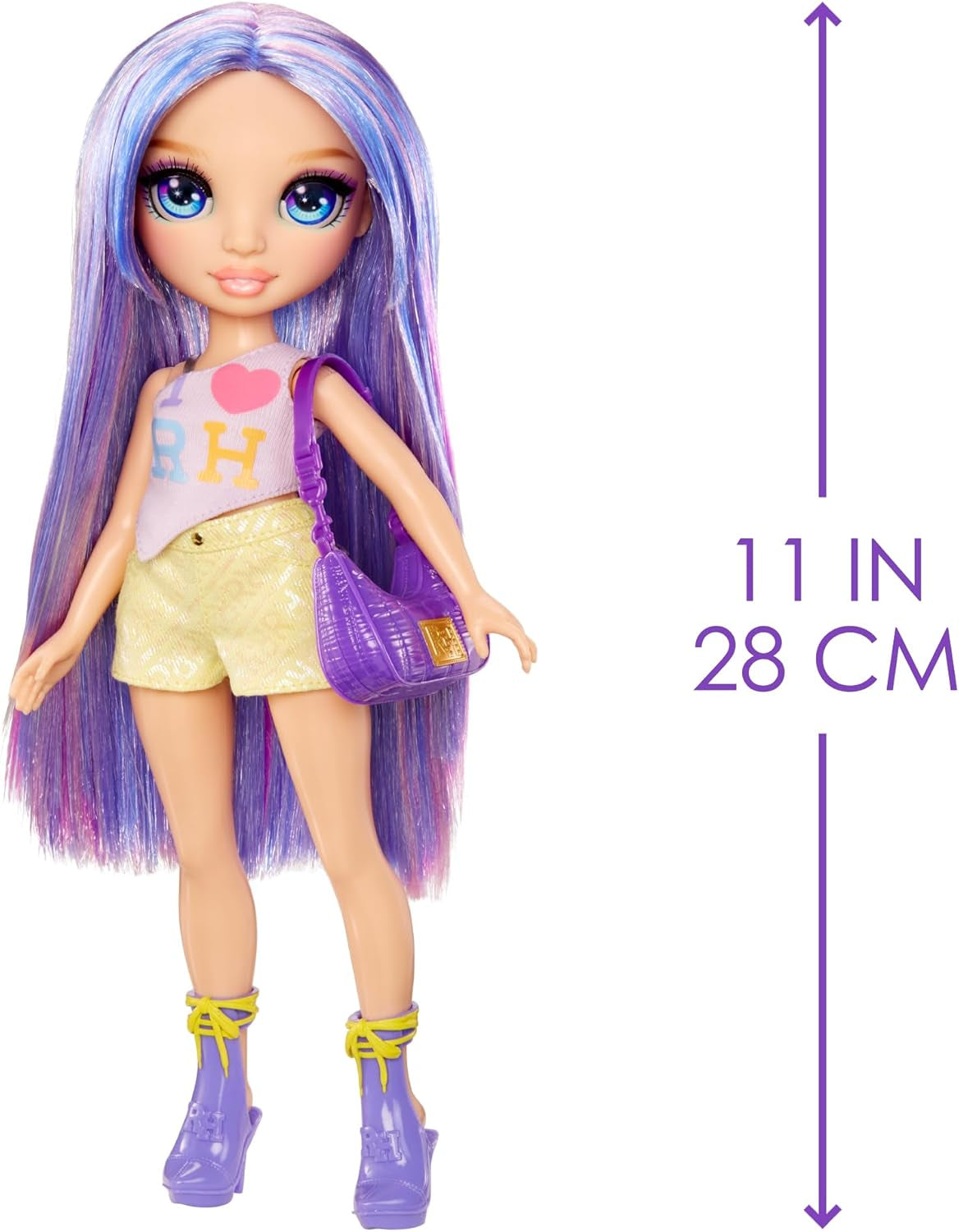Rainbow High My Fashion Style Doll - Púrpura - 28 cm Muñeca de moda morada con ropa atractiva y bolso elegante, para jugar, posar y coleccionar, para niños de 4 a 12 años
