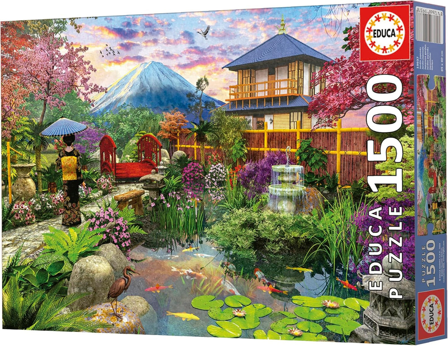 Educa - Puzzle de 1500 piezas para adultos | El jardín japonés. Dimensiones: 85 X 60 cm. Incluye pegamento para rompecabezas Fixpuzzle. Durante 14 años (19937) Puzzle Naty Shop