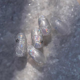 Pegatinas para uñas con purpurina, ondas de agua de verano, arte de uñas estrellado, ondas de agua de mar de fantasía, diseños de uñas, pegatinas para uñas, ondas de agua de mar, accesorios para uñas, arte de uñas