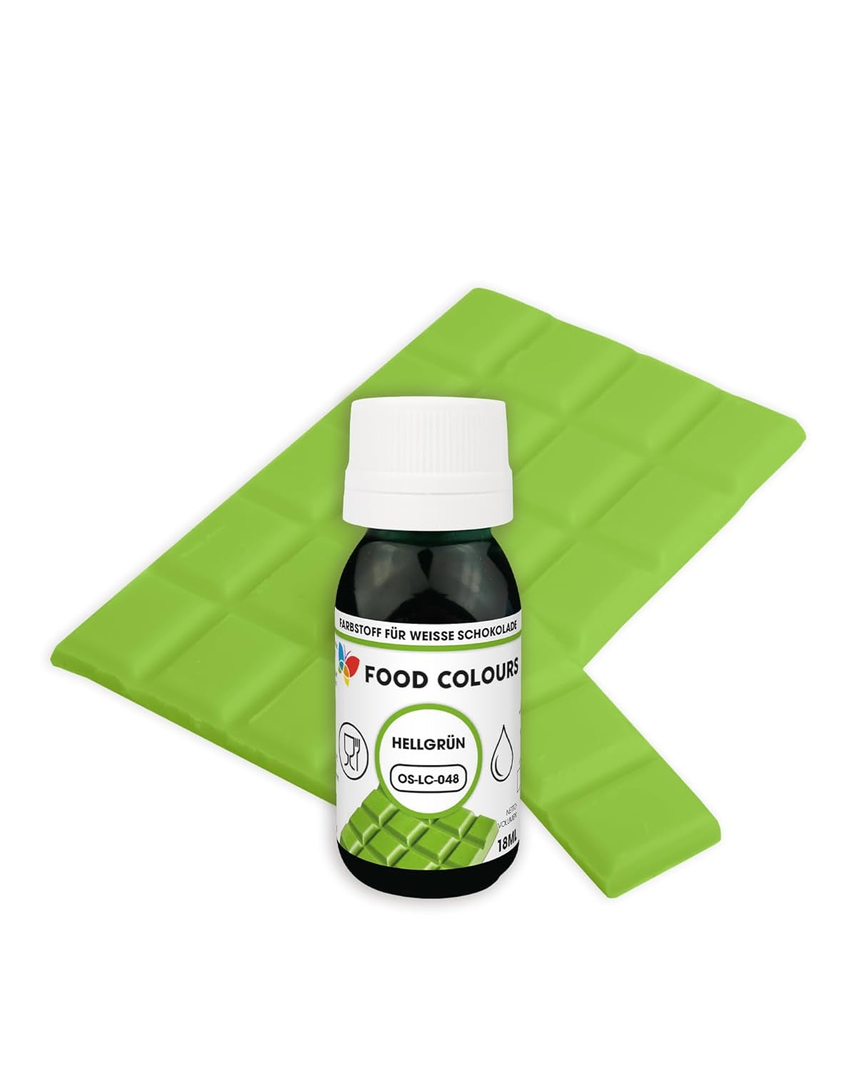 Colorante alimentario OS-LC VERDE OSCURO 18 ml Colorante alimentario para chocolate blanco, pralinés, cremas, pastas grasas, decoraciones para tartas y pasteles