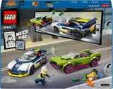 LEGO City Car Chase con coche de policía y muscle car, tren de juguete con 2 coches de carreras, regalo de policía para niños, niños y niñas a partir de 6 años, set con policía y minifiguras Ganovin 60415 Juegos de construcción Besuche den LEGO-Store