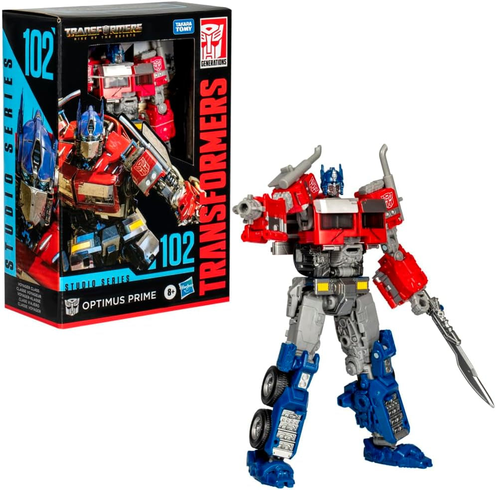 Transformers Studio Series Voyager Class Rise of the Beasts 102 Figura de acción Optimus Prime Rojo Blanco Azul Figuras de acción Naty Shop