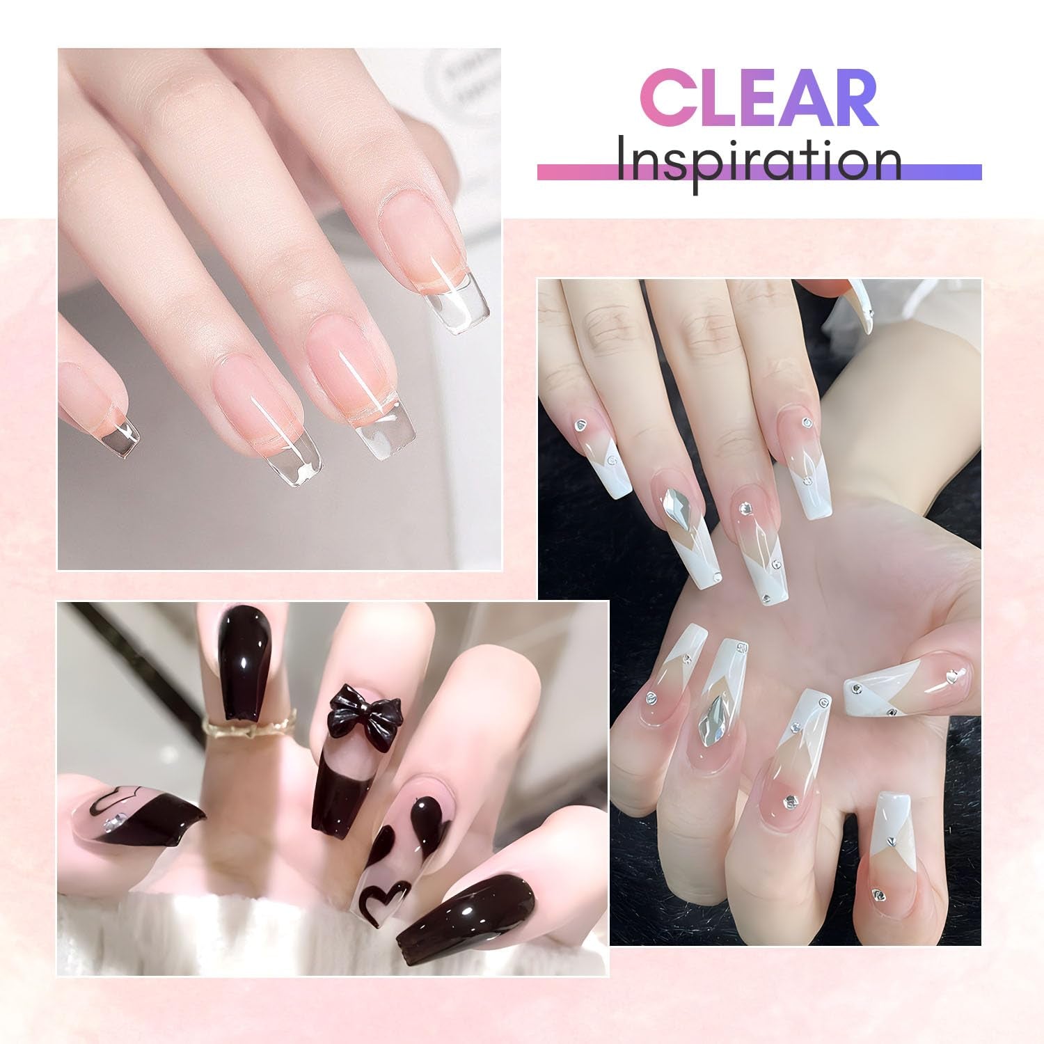 Makartt Poly Nail Extension Gel - 50 ML Extension Builder Acrylic Poly Nägel Aufbaugel Extender Gel Für Gelnägel Für Nagelverlängerung, Nagelstärkung, Nail Art Dekoration(Transparente)