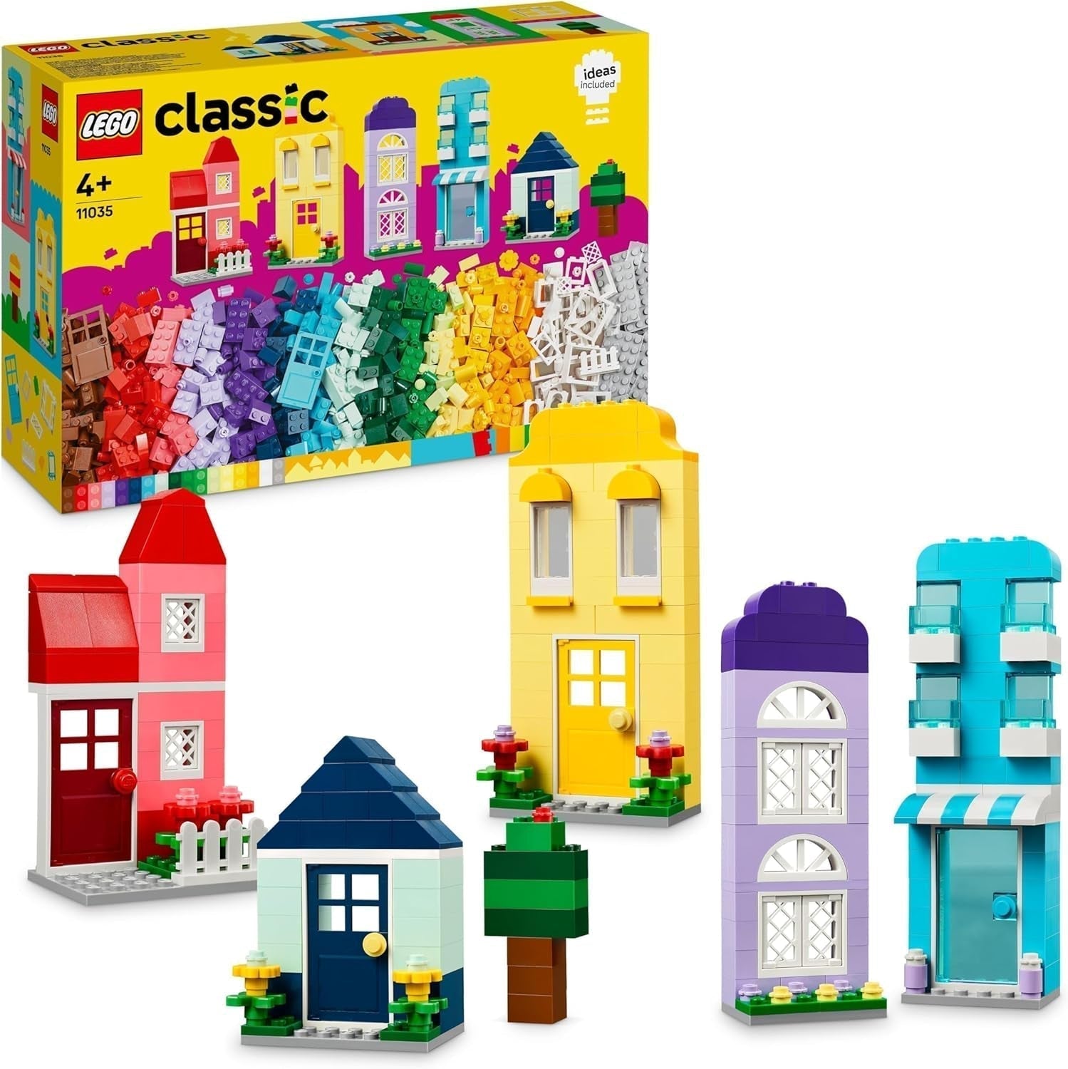 LEGO Classic Casas Creativas Juego de Ladrillos de Construcción para Niños 850 Ladrillos Juguete de Construcción Casa de Juguete con Accesorios Regalo para Niños y Niñas de 4 Años 11035 Juegos de Construcción Besuche den LEGO-Store Single