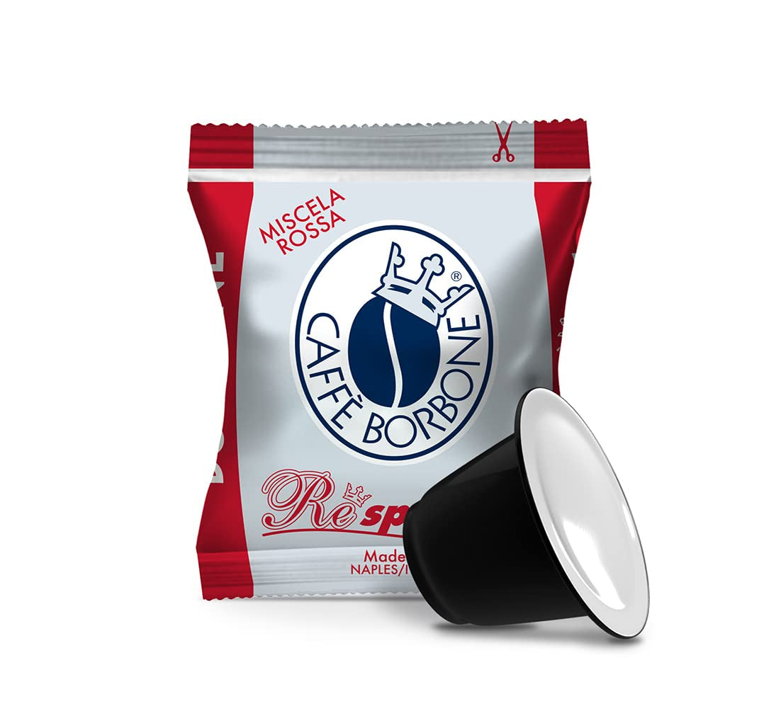 Caffè Borbone Respresso, Rote Kaffeemischung - 50 Kapseln - Compatible con Nespresso®* Haushalts-Espressomaschinen